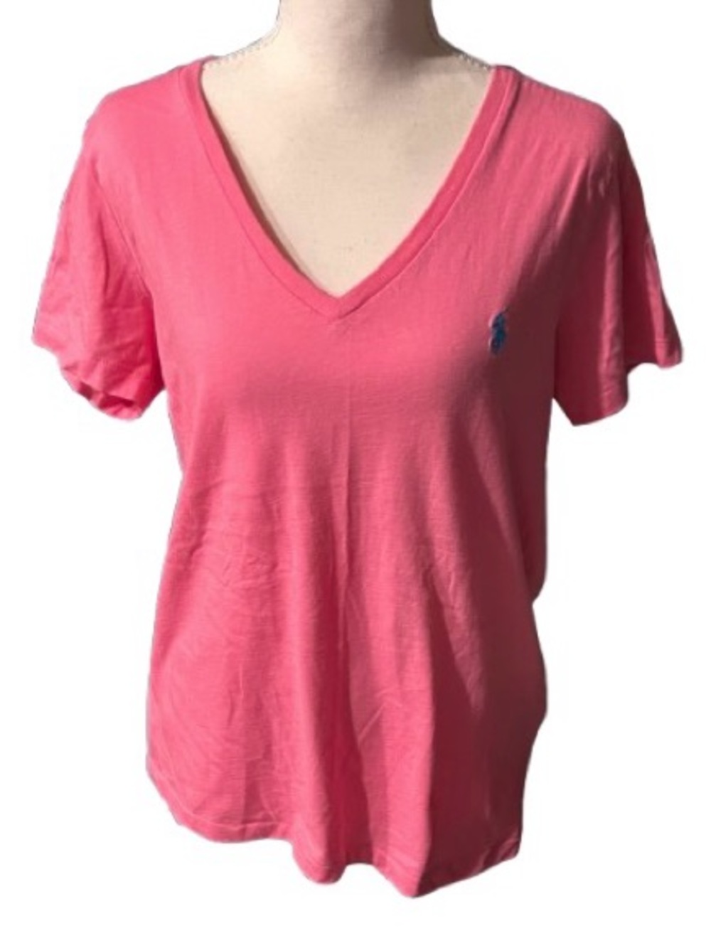 100% Cotton RALPH LAUREN SPORT Pink Tee T-Shirt Top Shirt Logo Designer Polo